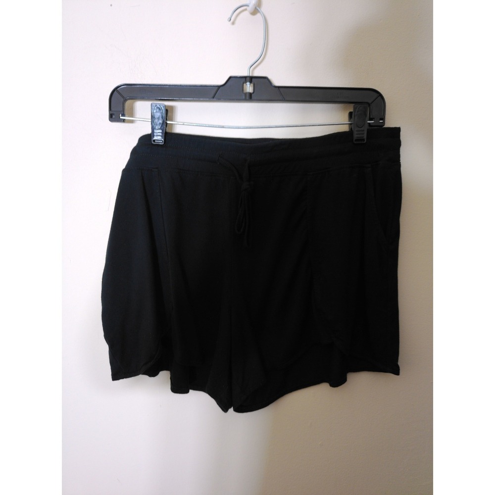 JoyLab Athletic Shorts Women Large Black Tulip Hem Drawstring Activewear 1963